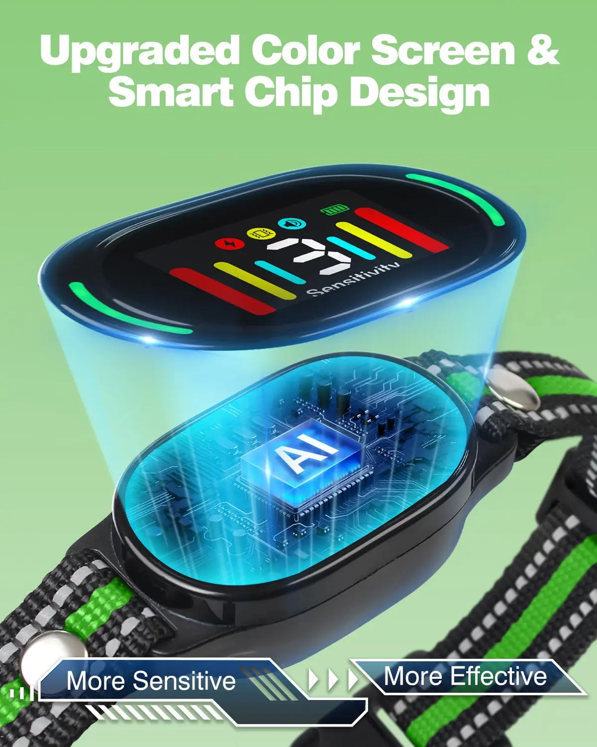 Collar de perro antiladridos automático inteligente pantalla Digital HD tapón de ladridos recargable para dejar de ladrar Collar impermeable IP67 para perro