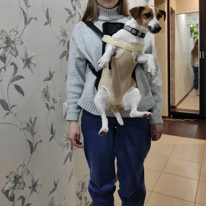 Mochila de malla para transportar perros y gatos, bolsa de hombro transpirable para viajes al aire libre, Camuflaje, Chihuahua - imagen 4