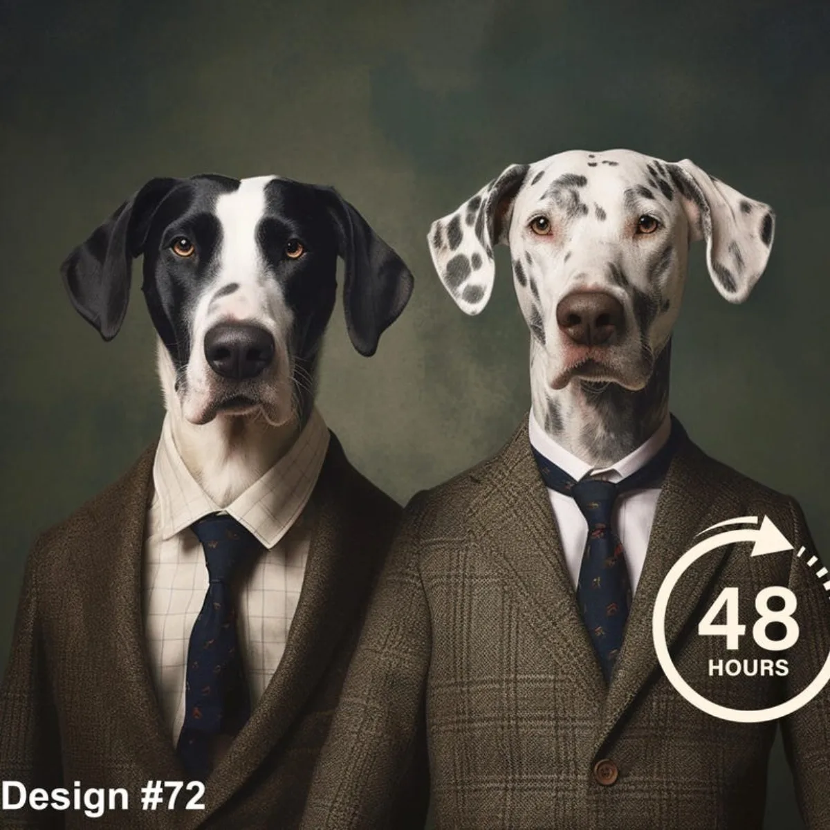 ATUBAN Retrato de mascota real personalizado, retrato de dos perros, pintura de perro renacentista, retrato de perro real, regalo para mascotas, regalo conmemorativo de mascotas