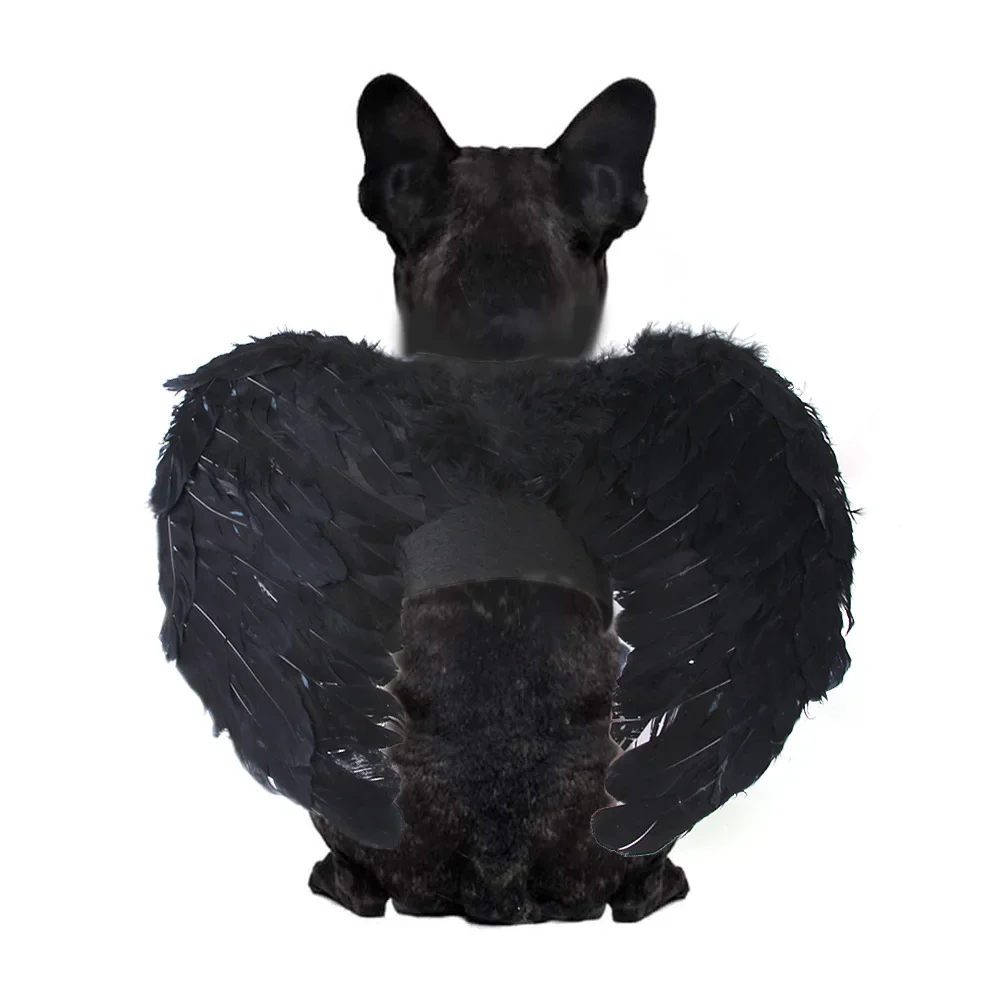 Alas de plumas para mascotas, pecho y espalda, ropa de transformación creativa para gato y perro pequeño, producto de Navidad, accesorios para gatos, Halloween - imagen 5