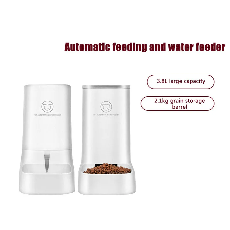 Dispensador de agua automático para gatos, contenedor de comida para perros, tazón de agua potable, suministros para mascotas, separación húmeda y seca, capacidad de 3,8 L - imagen 2