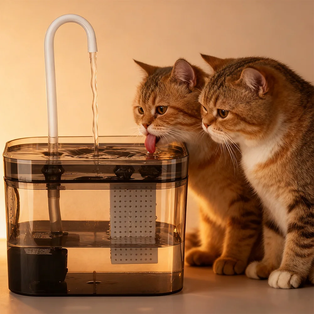 Fuente de agua para gatos con boquilla de grifo, dispensador de agua filtrado ultrasilencioso alimentado por USB para mascotas, agua circulante para gatos y perros pequeños - imagen 3