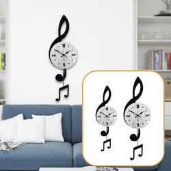 Reloj de pared con nota musical, reloj colgante, nota acrílica decorativa moderna, arte para sala de estudio, escuela, guardería, granja