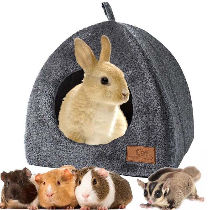 Nido pequeño para mascotas, cama de conejita, camas cálidas de cueva de conejillo de indias, tienda de conejos enanos, hámster, hurones, casa de Chihuahua, accesorios para cachorros