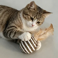 Juguetes interactivos de plumas y sisal para gatos – Sin aburrimiento