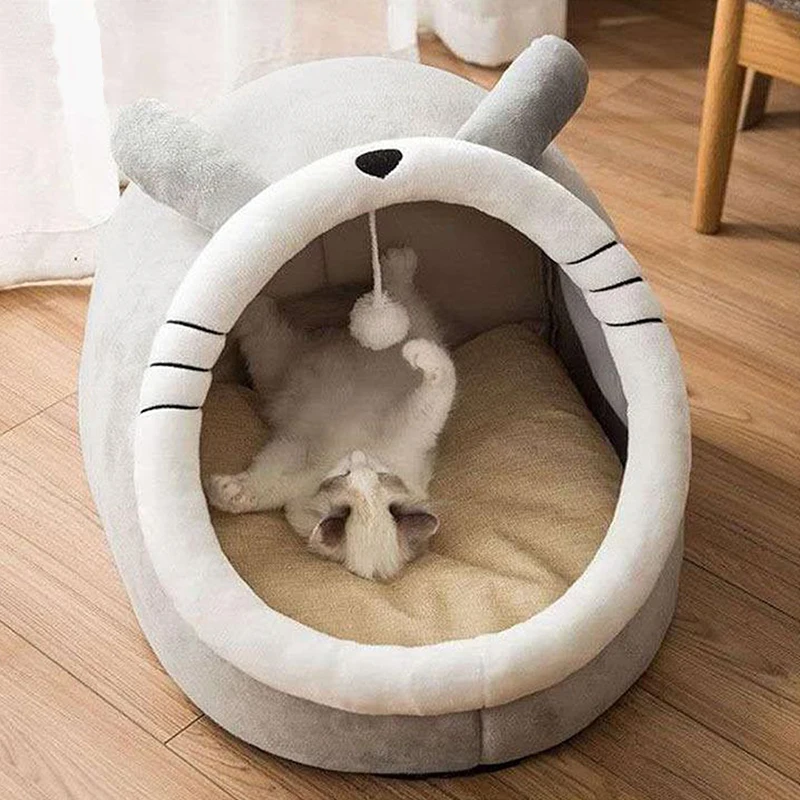 Tienda para mascotas, cama cueva para gatos, perros pequeños, tienda para gatos autocalentable, cabaña para gatos, cómoda cama para dormir para mascotas, plegable, extraíble y lavable - imagen 4