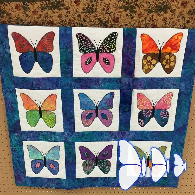 Juego de plantillas de patchwork de costura de mariposas, patrón de costura y corte de animales reutilizables - imagen 5