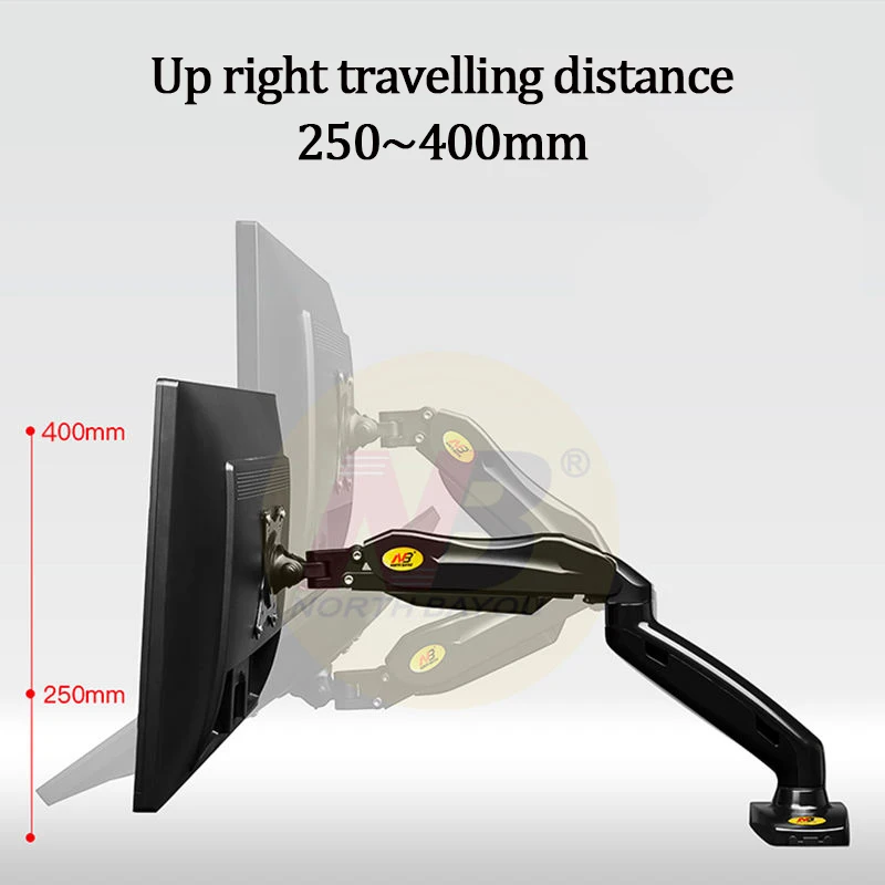Soporte de Monitor individual de 17-30 pulgadas y 9kg por pantalla, soporte de montaje de escritorio para ordenador, soporte de pantalla expandible con resorte de Gas ajustable - imagen 4