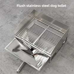 Inodoro automático de acero inoxidable para perros, drenaje directo de alcantarillado, lavado integrado, producto de limpieza para mascotas, accesorios para arena