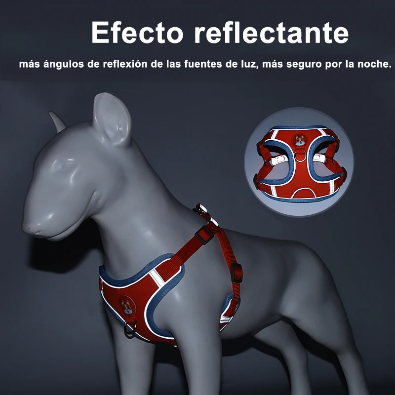 Arnés de pecho para mascotas, Correa transpirable estilo chaleco reflectante, accesorios para perros y gatos, novedad - imagen 4