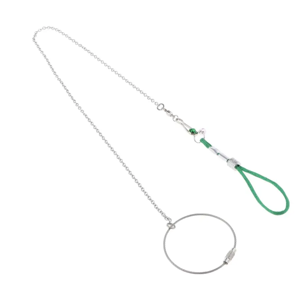 2 Pieces Stainless Steel Bird Supplies Parrot Neck Rope + Foot Chain, Conducive