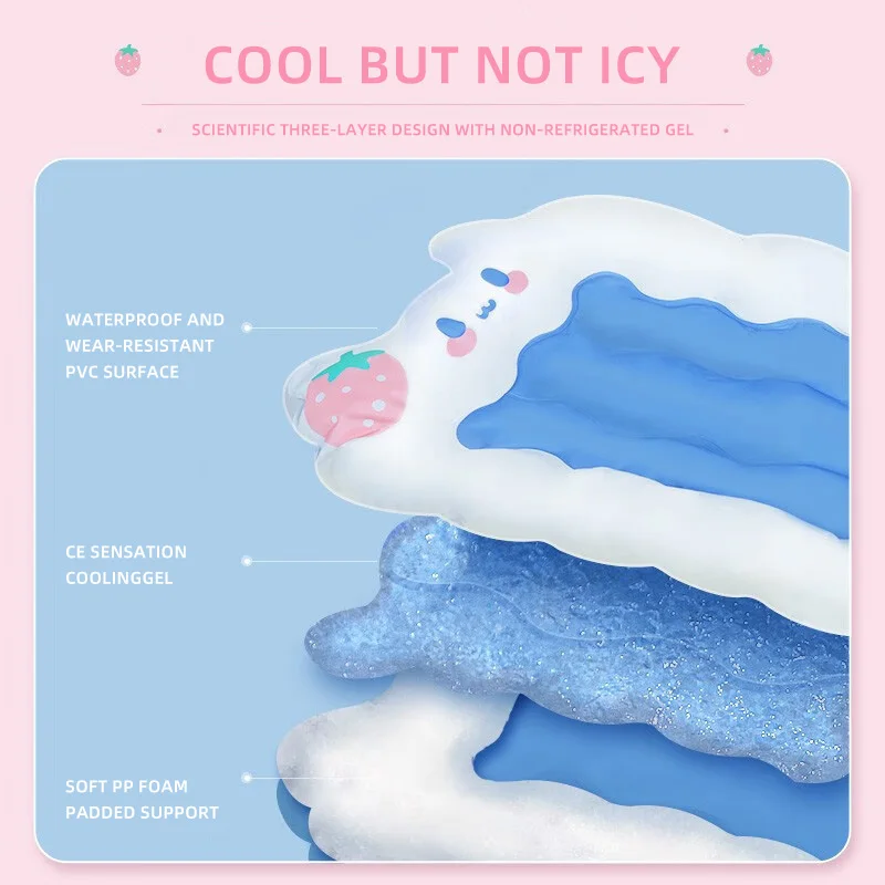 HOOPET Estera refrescante para mascotas para verano, almohadilla de hielo de gel con cubierta de PVC y algodón PP, cama ortopédica para perros y gatos, soporte Cervical, Wat - imagen 3