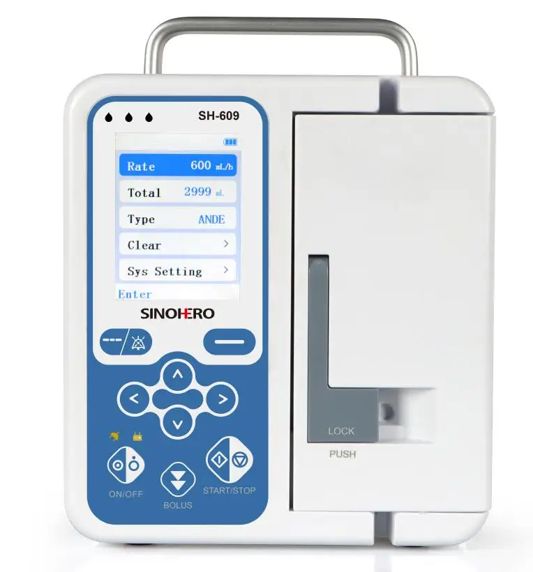 Bomba de infusión SINOHERO SH-609, alarma portátil en tiempo Real, pantalla LCD grande, jeringa de fluido volumétrico IV, uso humano y veterinario