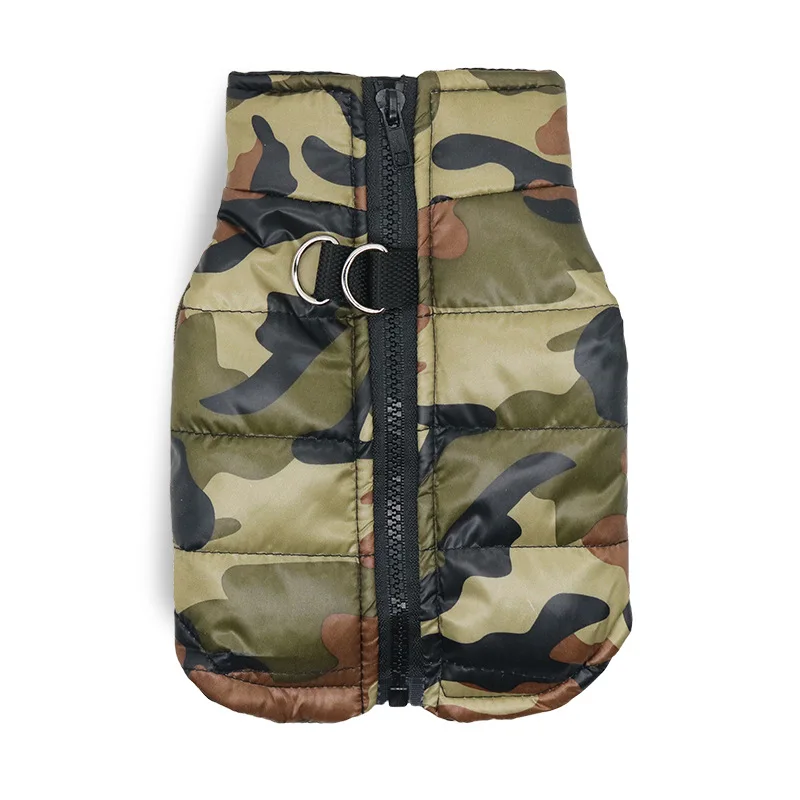 Ropa de camuflaje para perros, chaqueta acolchada de algodón para exteriores, chaleco multicolor, ropa cálida impermeable, Otoño e Invierno - imagen 5
