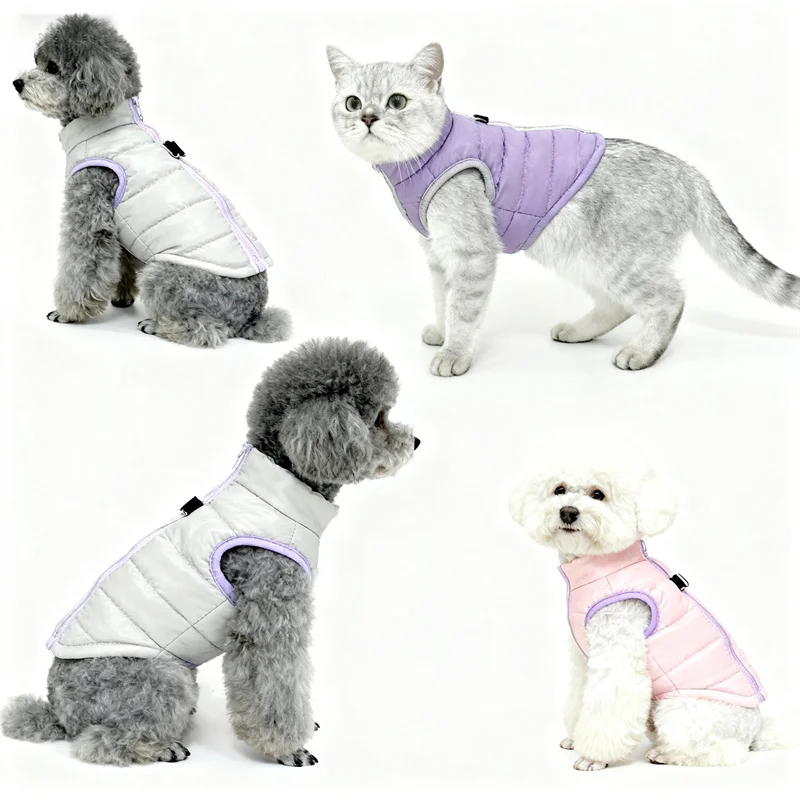 Ropa para perros, ropa acolchada de invierno, chaleco, chaqueta para perros pequeños, Chihuahua, perro salchicha, York, ropa para cachorros, gatitos, abrigo, chaqueta, traje - imagen 3