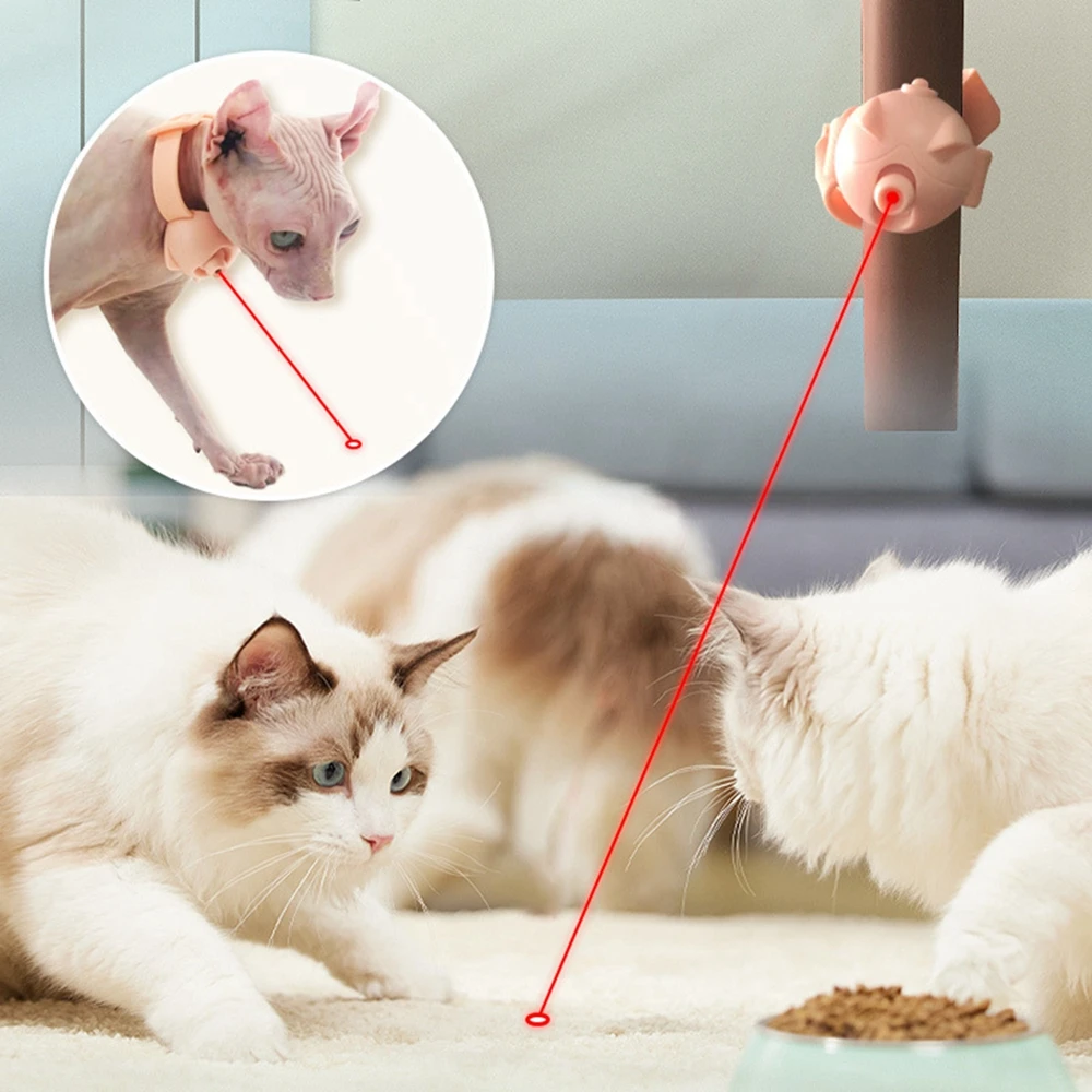 Juguete inteligente con láser para gatos, Collar de juguete eléctrico con carga USB, accesorios para mascotas - imagen 2