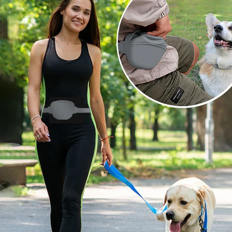 Bolsa de entrenamiento portátil para perros, riñonera de silicona para entrenamiento de perros, riñonera de recompensa de comida para cachorros, bolsa de almacenamiento de alimentación al aire libre, suministros para mascotas - imagen 2