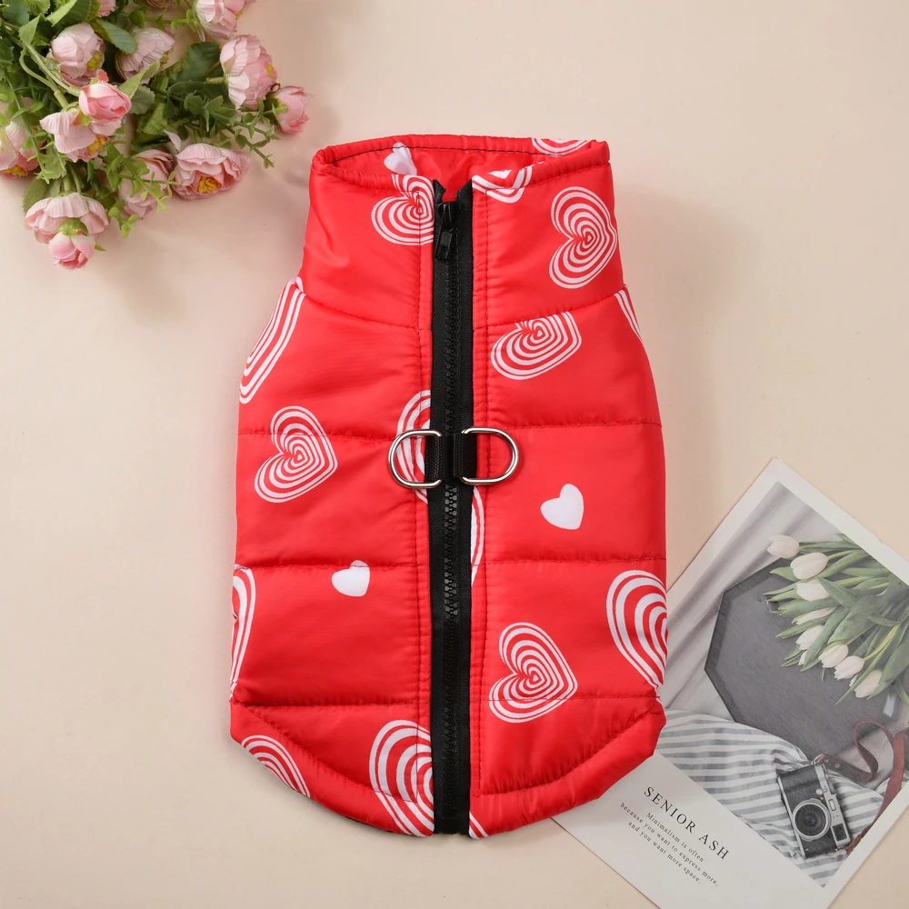 Chaqueta cálida de invierno para perros, ropa para gatos, abrigo para cachorros con anillo en D para perros pequeños, Chihuahua, Pug, trajes para mascotas - imagen 2