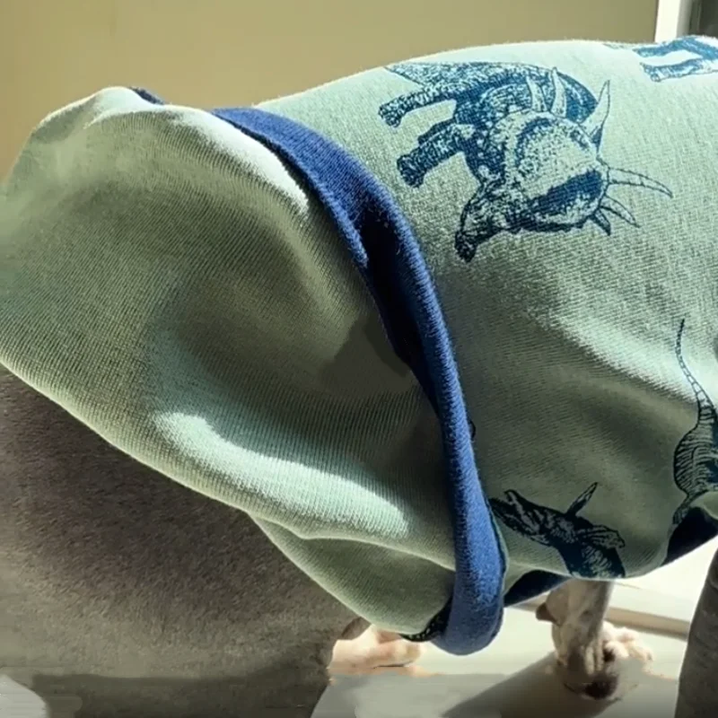 Camiseta dinosaurio chaleco sin mangas para gatos Sphynx y Devon Rex - imagen 3