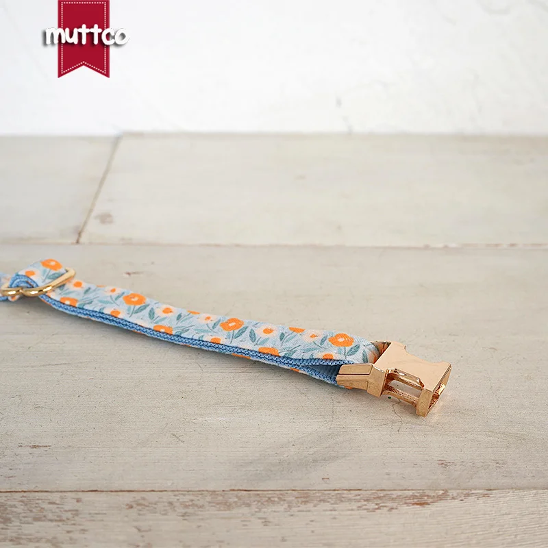 MUTTCO Venta al por menor grabado hermoso diseño de patrón de flores hecho a mano SKY SUN FLOWERS collar diseño único collar de gato 2 tamaños UCC153 - imagen 4