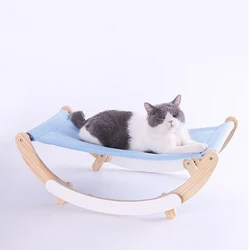 Hamaca columpio de madera lavable para gatos – Cama colgante