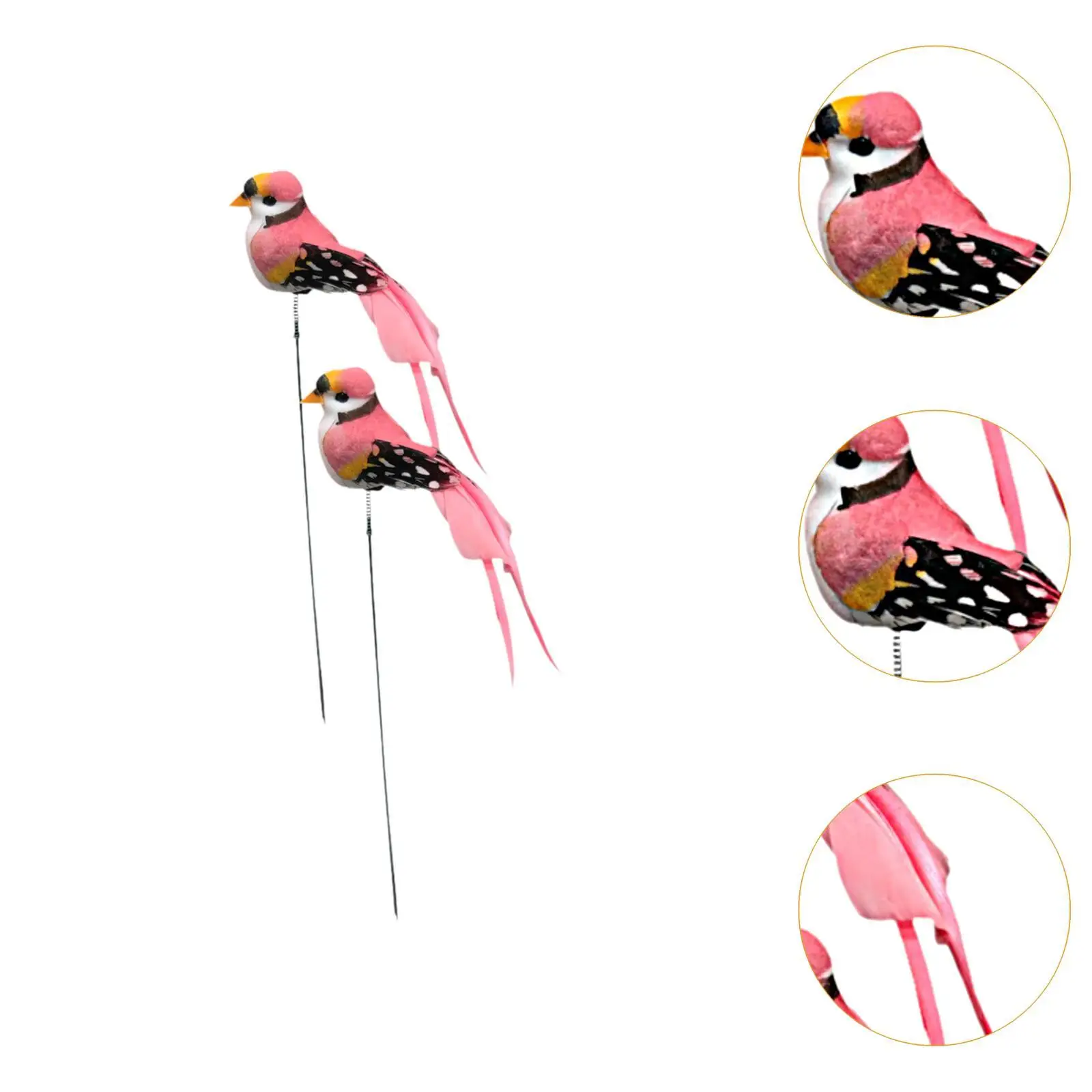 2Pcs Birds Garden Stakes Bird Statue Lifelike Animal Statue Bird Garden Decor Bird Ornament for Lawn Decoration Backyard Path