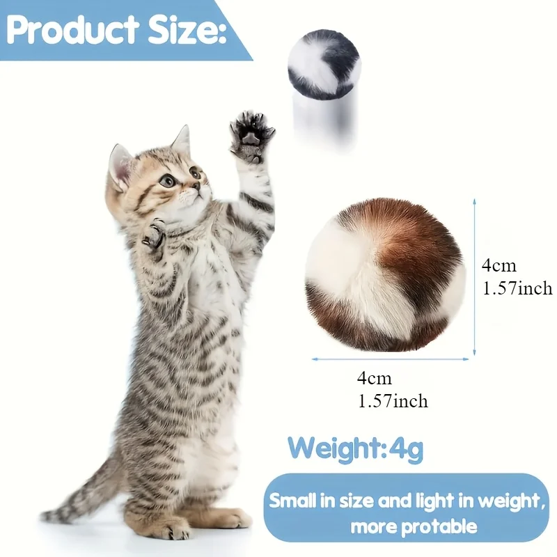 Bola de juguete para gatos de 3 uds., pelota de peluche con estampado de leopardo, pelota divertida para gatos, pelota de juguete Universal suave para perros y gatos, interacción aumenta las emociones - imagen 4