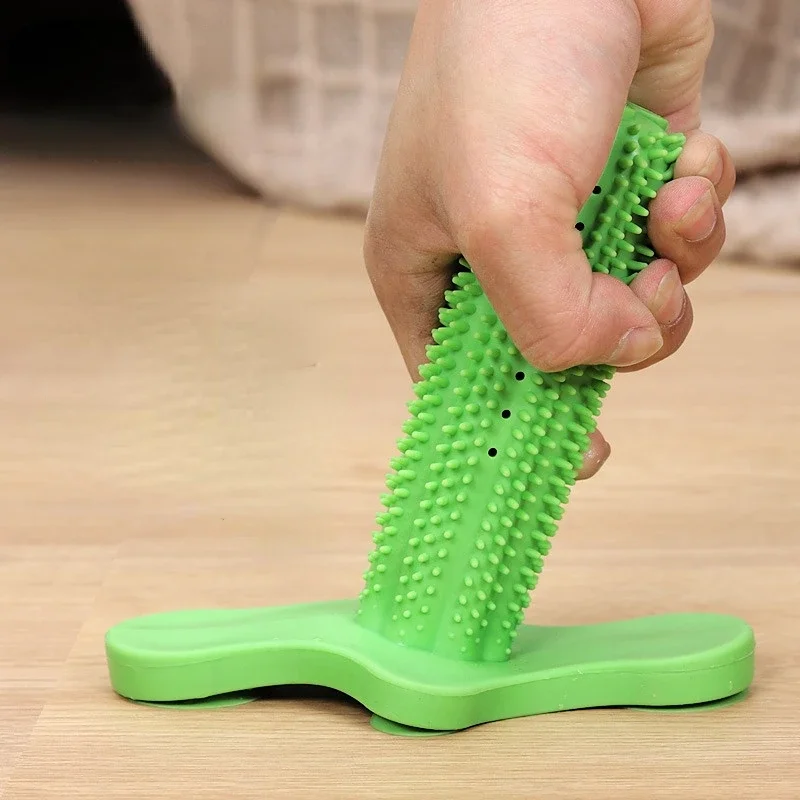 Juguetes interactivos de goma para masticar, Cactus para perros pequeños y grandes, cepillo de dientes de limpieza para perros pequeños y grandes, dispensador de golosinas para mascotas - imagen 3