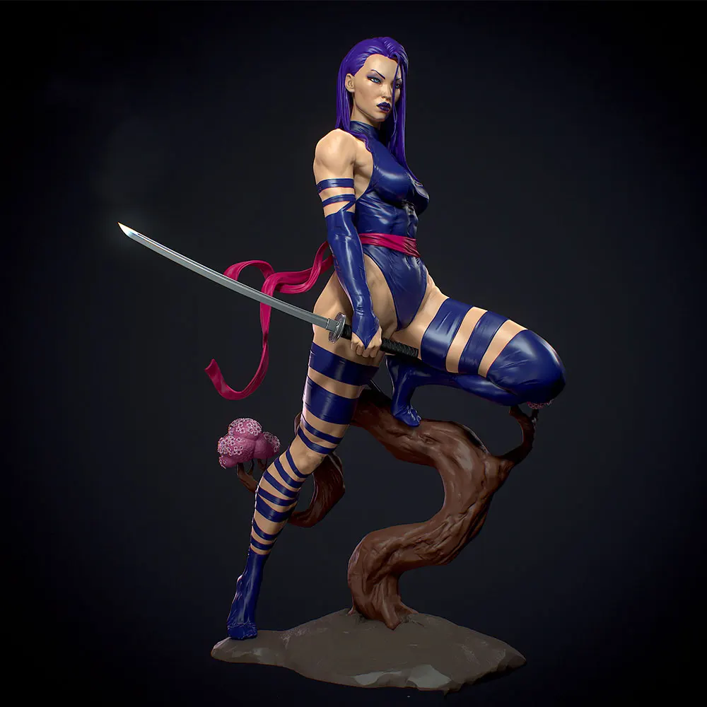 Figura de anime GK en gris – miniatura 3D sin montar ni pintar