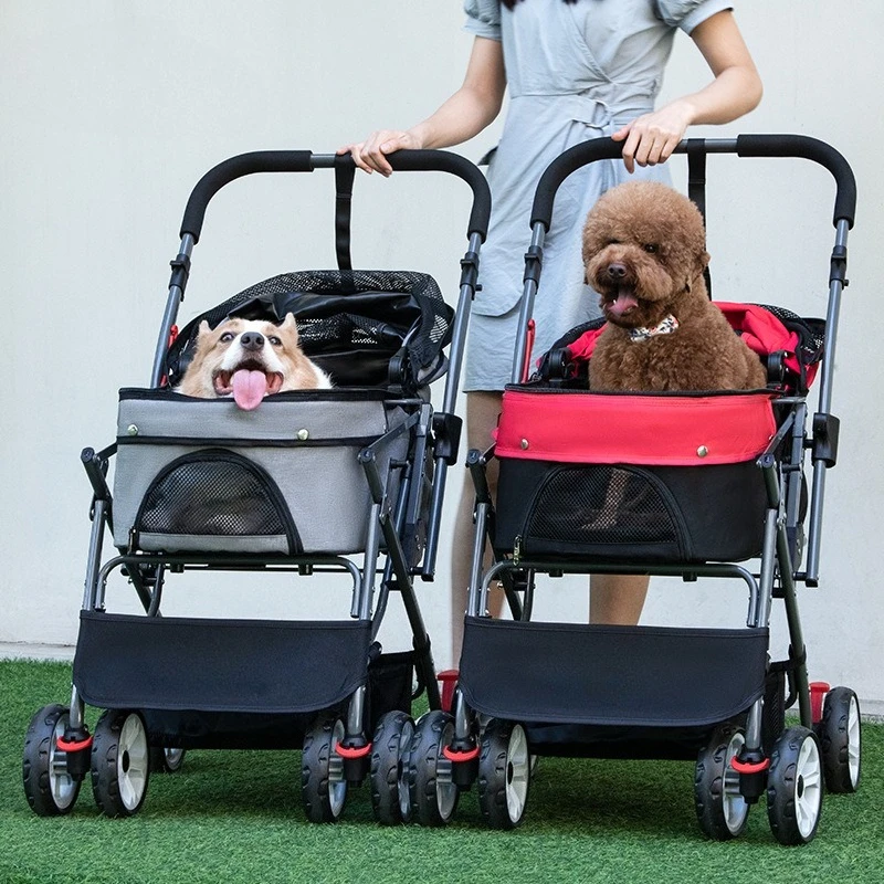Cochecitos para mascotas, carrito para perros medianos y pequeños, carrito para caminar para gatos, productos para mascotas ligeros y plegables