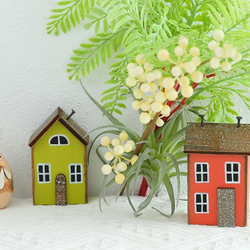 Decoración de casa de madera, casa en miniatura, decoración de escritorio, adorno de cabina, decoración de granja, decoración de guardería, decoración de estantería, regalo para él - imagen 3