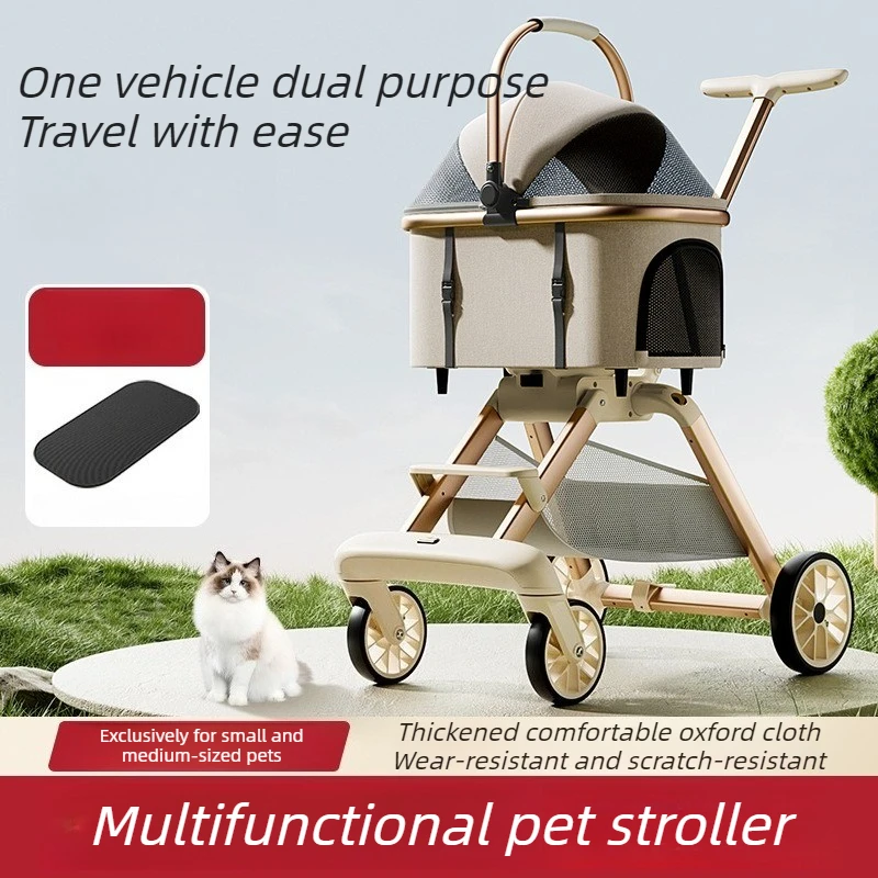 Cochecito plegable para perros y gatos con malla transpirable