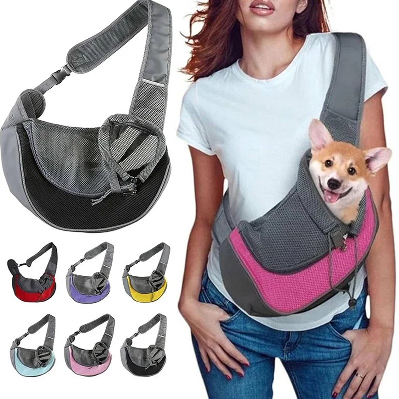 Portador portátil para perros, bolso de hombro seguro para viajes de malla transpirable para cachorros con correa antideslizante ajustable para perros pequeños y gatos - imagen 3