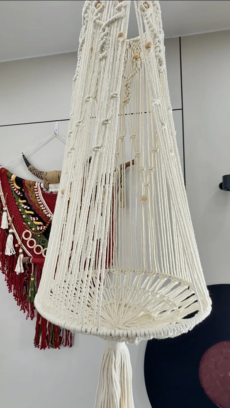 Hamaca macramé para gatos tejida a mano algodón bohémio interior - imagen 4