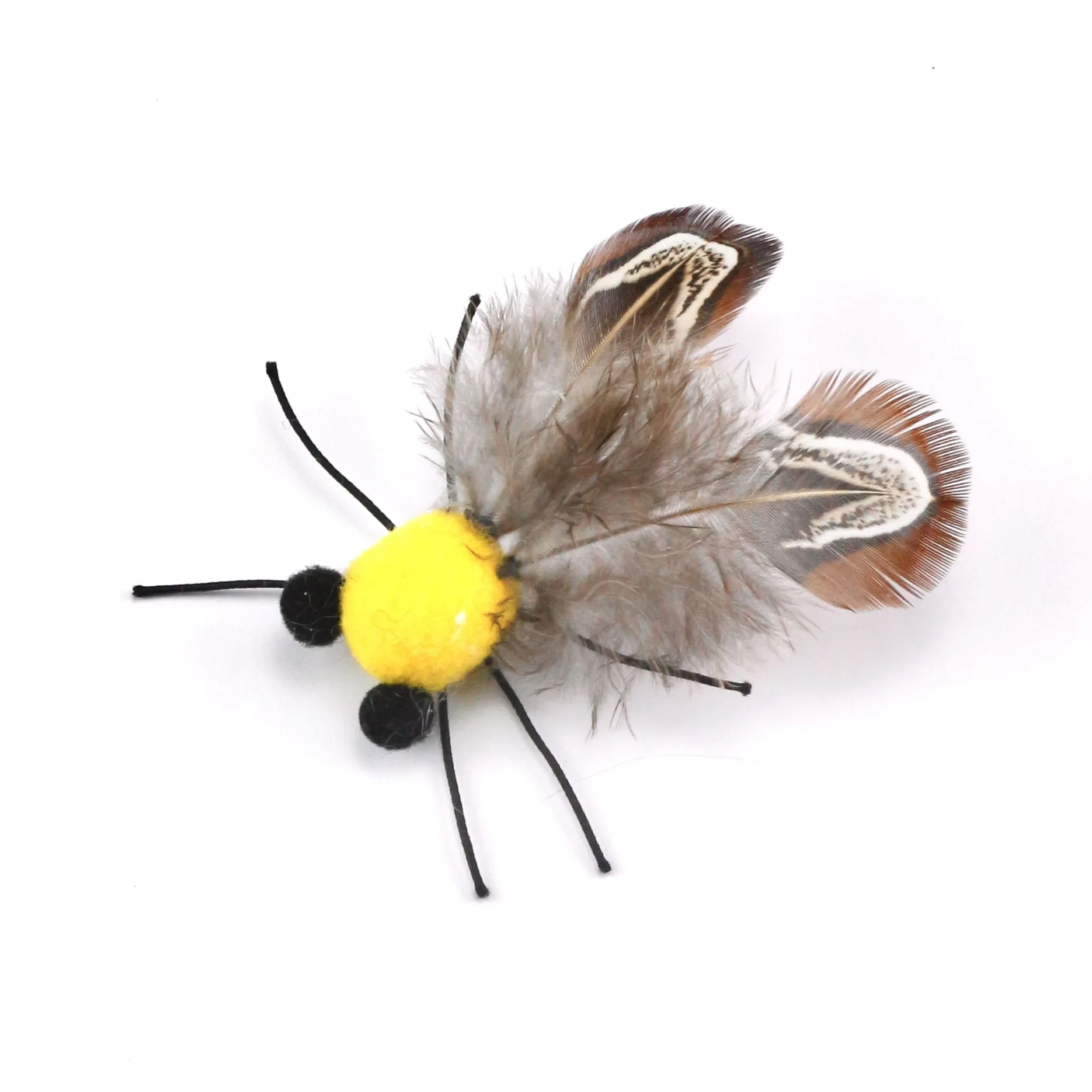 Palo de burlas para gatos de cigarra simulada, accesorio de cabeza de repuesto, juguetes para mascotas de plumas, 3 uds./4 Uds. - imagen 5