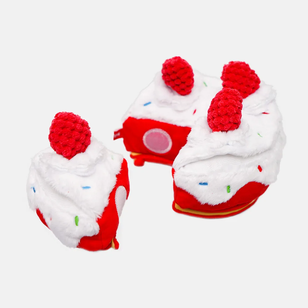 Juguete interactivo para pastel de cumpleaños de fresa, papel de sonido oculto, comida para mascotas, rompecabezas para perros pequeños, juguetes para cachorros - imagen 4