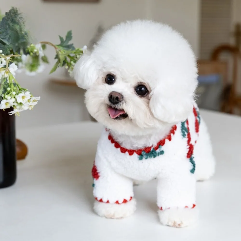 Abrigo de lana cereza para perros y gatos pequeños – Chal suave - imagen 5