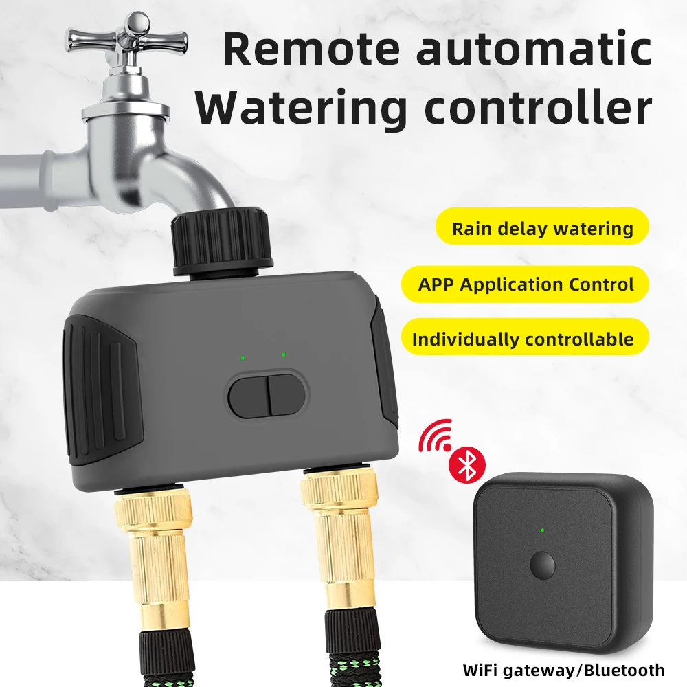 Temporizador de agua inteligente, controlador de riego compatible con Bluetooth/WiFi, temporizador de riego automático para césped y invernadero de jardín - imagen 2