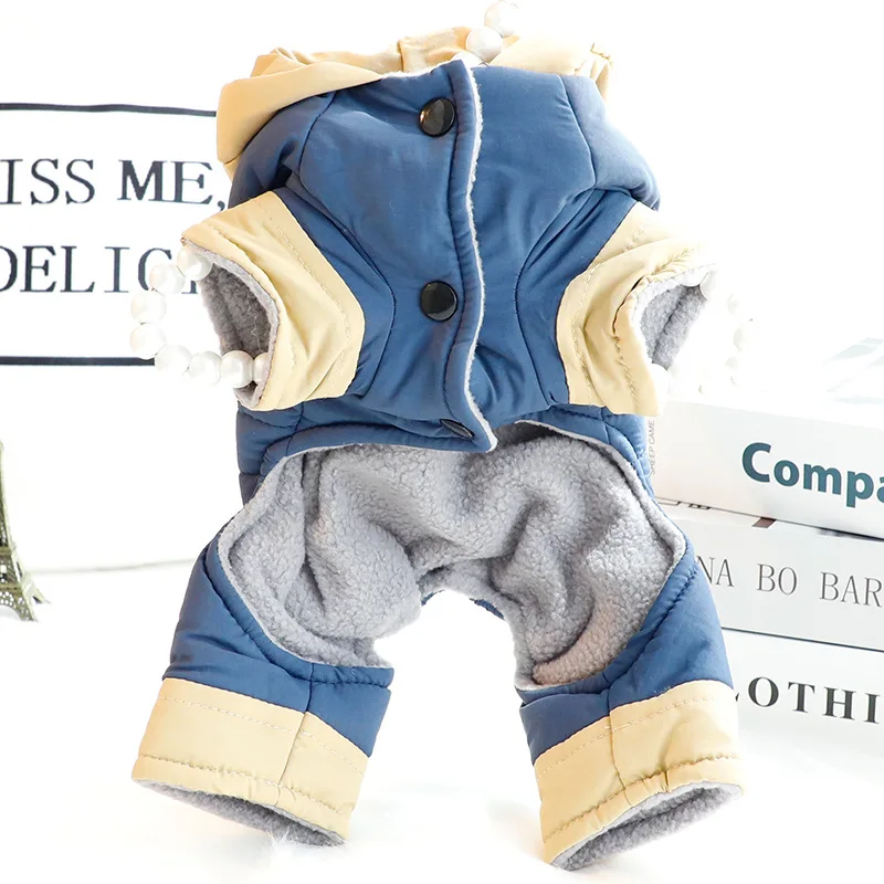 Ropa para perros de otoño e invierno, ropa gruesa coreana de cuatro patas acolchada de algodón, moda de tracción, suministros cálidos para perros pequeños y mascotas - imagen 3