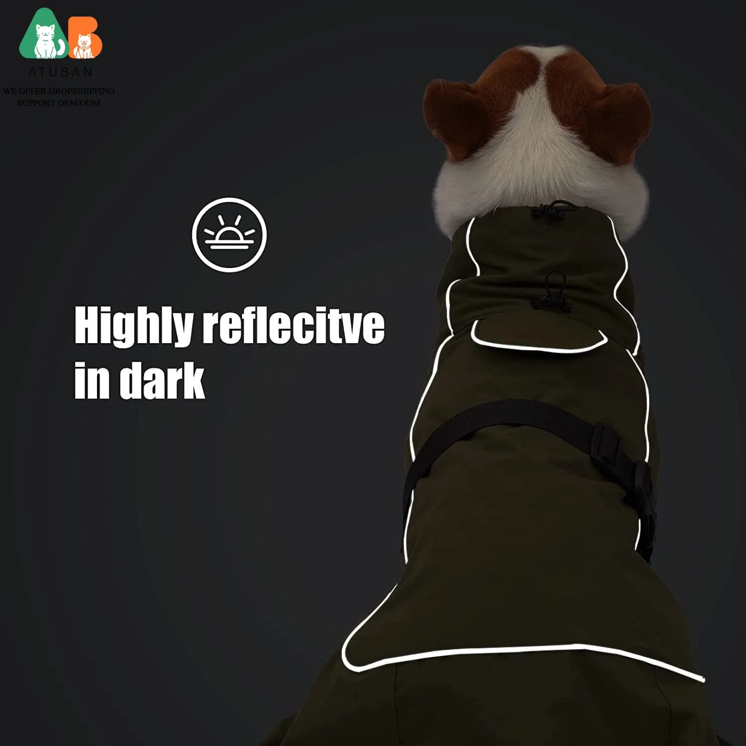 Chaqueta impermeable para perros con forro polar reflectante - imagen 4