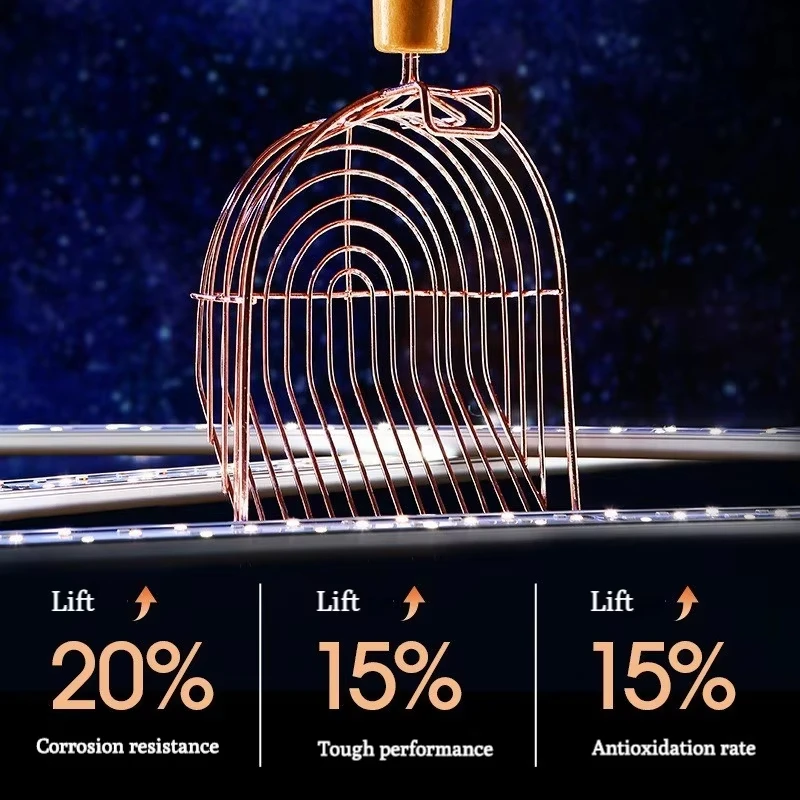 Pala de arena para gatos, cuchara de Metal autolimpiante con gancho, tamizadora portátil de acero inoxidable, herramienta de limpieza de inodoro para gatitos - imagen 4