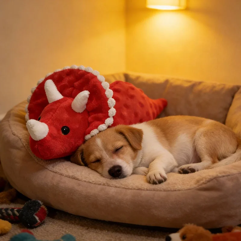 Juguete peluche dinosaurio con sonido para perros grandes – Resistente y seguro - imagen 3