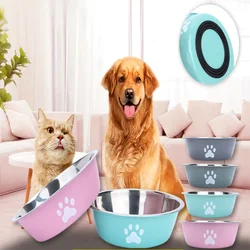 Tazón doble para perros grandes de acero inoxidable antideslizante