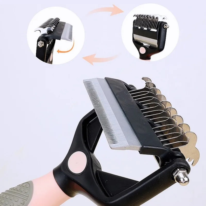 Cepillo para perros, removedor de pelo para mascotas, cuchillo de doble cara, peines para el cuidado de perros, apertura de nudos, cepillo multifuncional para perros, suministros para mascotas - imagen 3