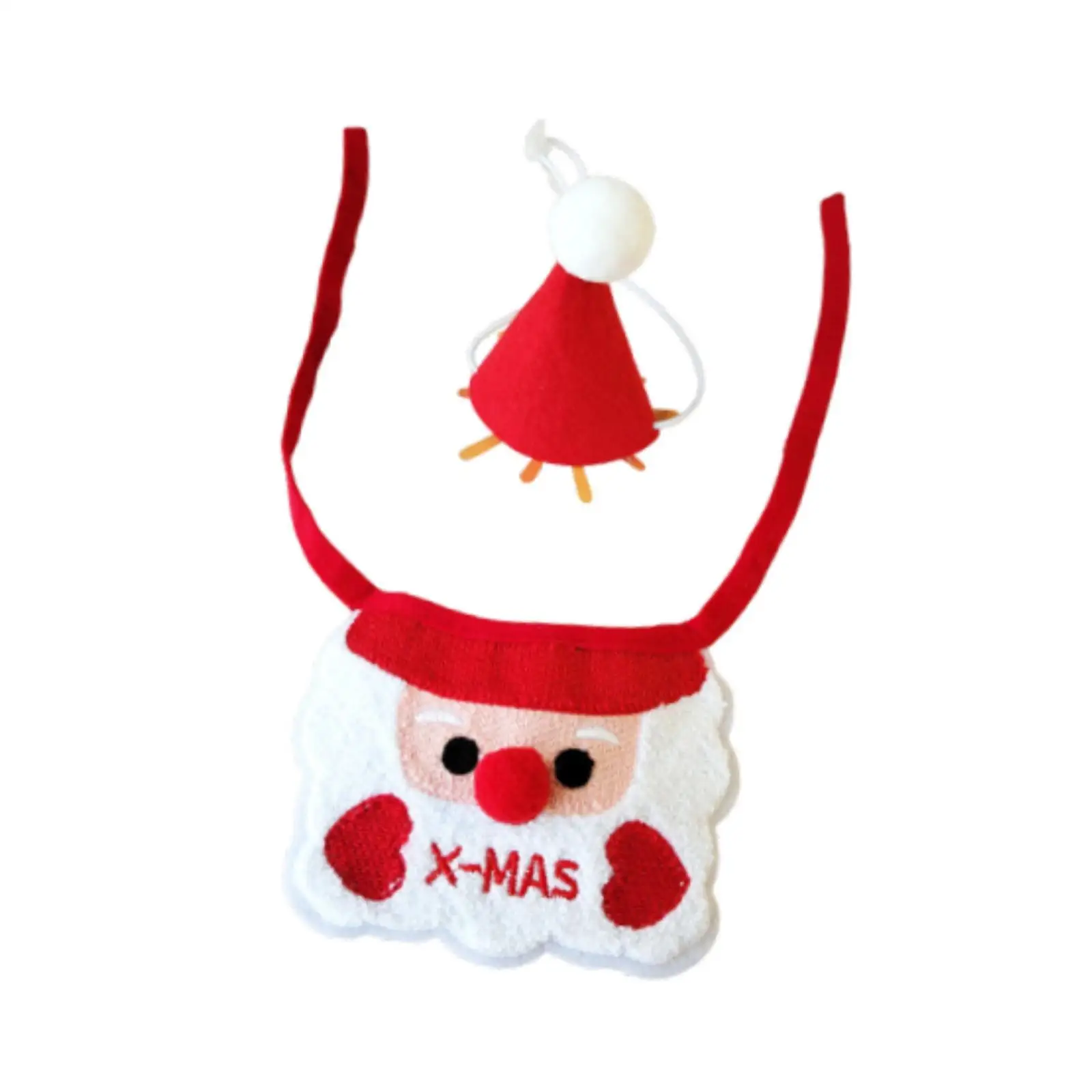 Babero navideño para mascotas con sombrero suave para perros pequeños, gatos, mascotas, regalo, fiesta, vacaciones de invierno, accesorios de disfraz para mascotas de Navidad encantadores - imagen 3