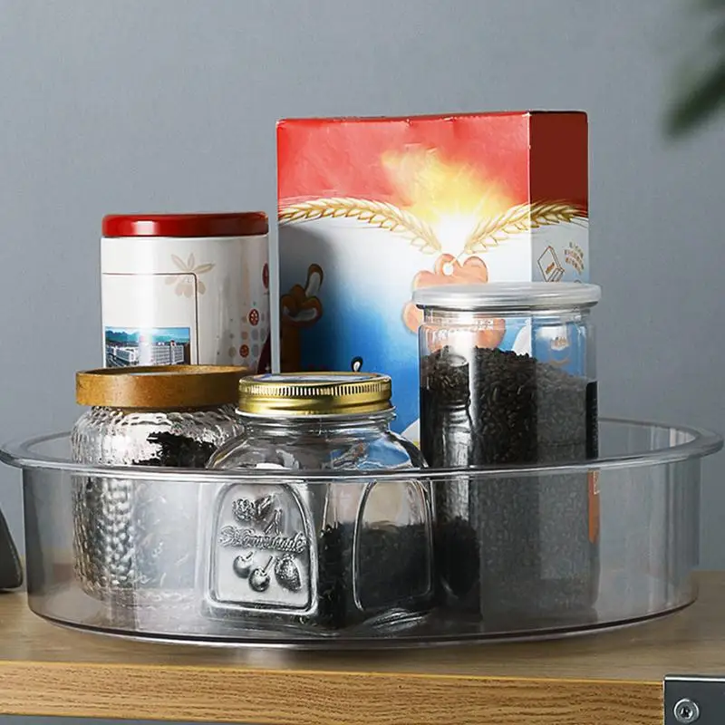 Cubo de almacenamiento giratorio, caja de plástico práctica de almacenamiento de edulcorantes de té y más estante de especias giratorio para la cocina - imagen 3