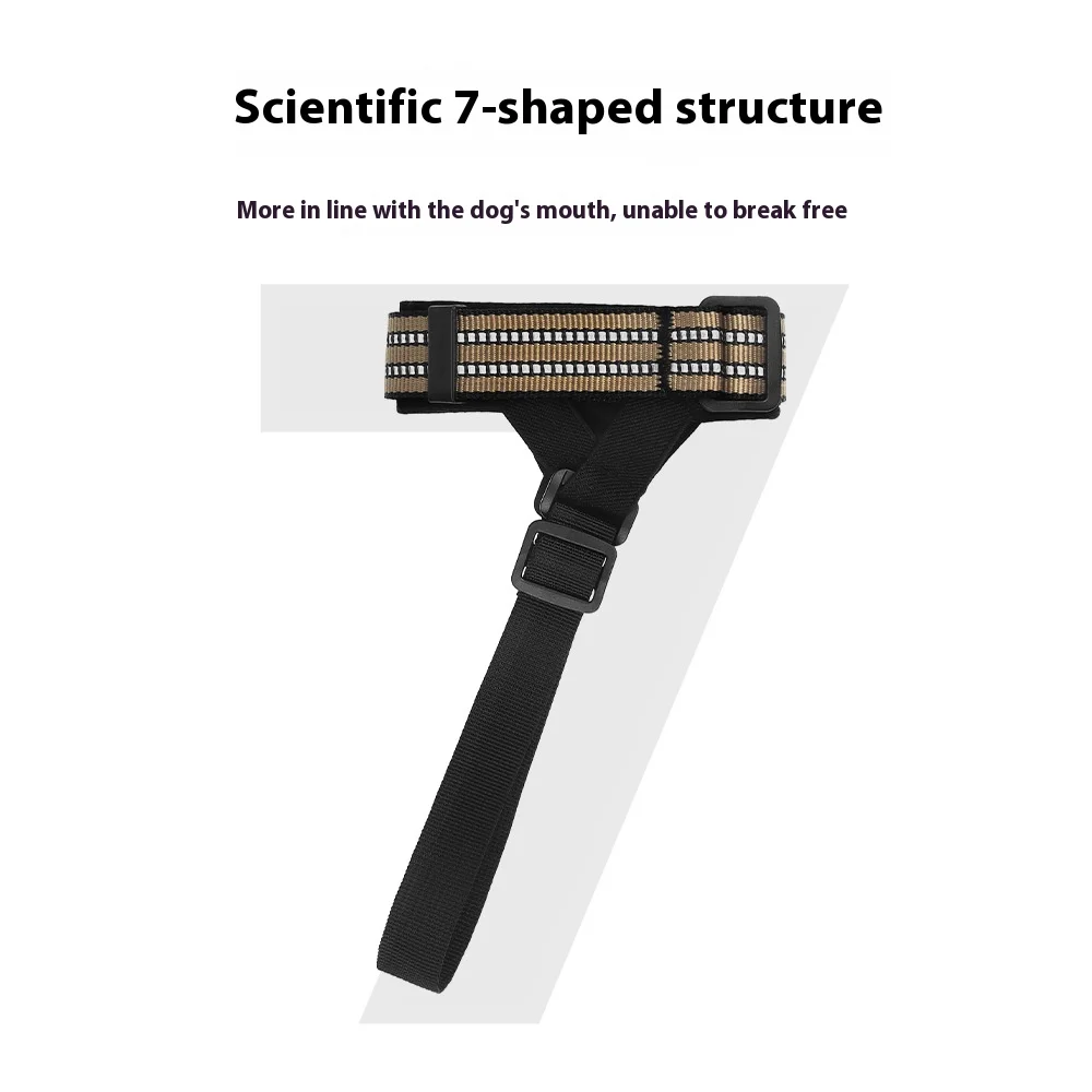 Bozal reflectante ajustable para perros, máscara de entrenamiento para mascotas transpirable a prueba de escape, segura para perros de todos los tamaños, uso diurno y nocturno - imagen 3