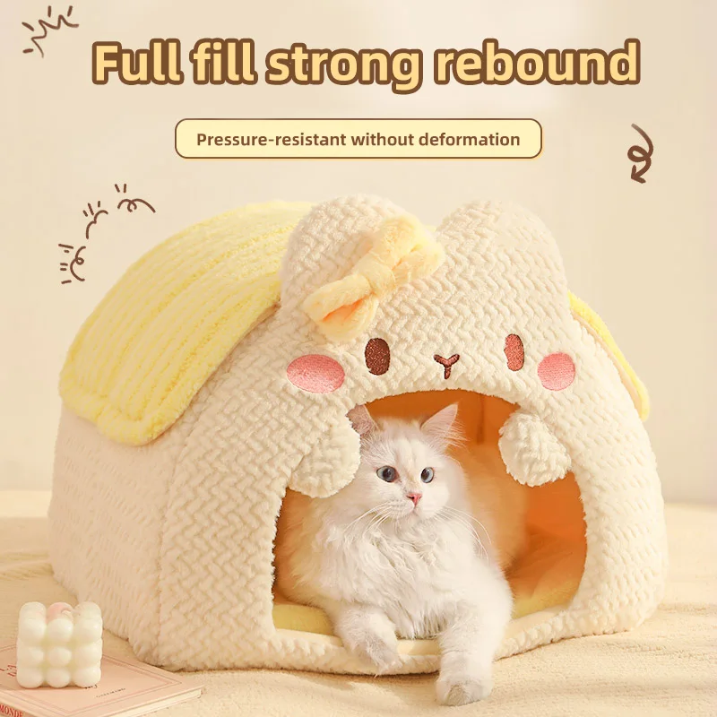 HOOPET-masaje para gatos, cálido, cerrado, seguro, para dormir, todas las estaciones, almohadilla Universal para dormir, saco de dormir para gatos, casa para gatos de invierno - imagen 4