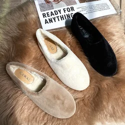 Mocasines cálidos de lana para mujer - calzado de invierno cómodo