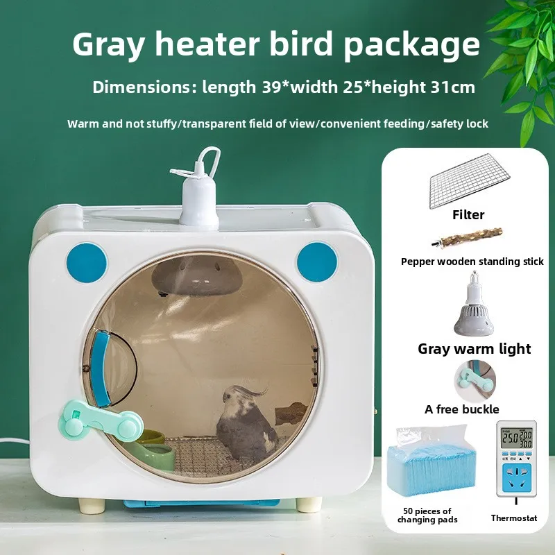 Caja de cría con aislamiento inteligente para loros y mascotas, producto especial para aves de bebé, alimentación de temperatura constante, producto para cebollino de fondo plano - imagen 5